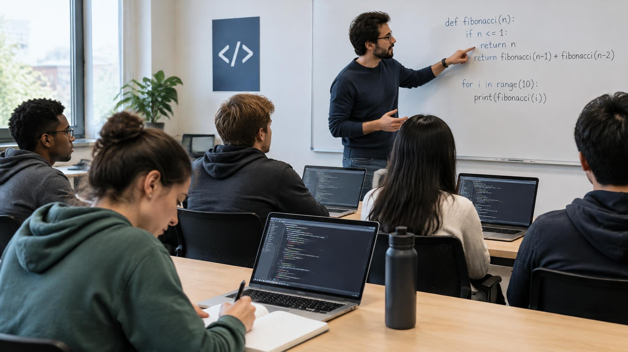 group of students in coding workshop