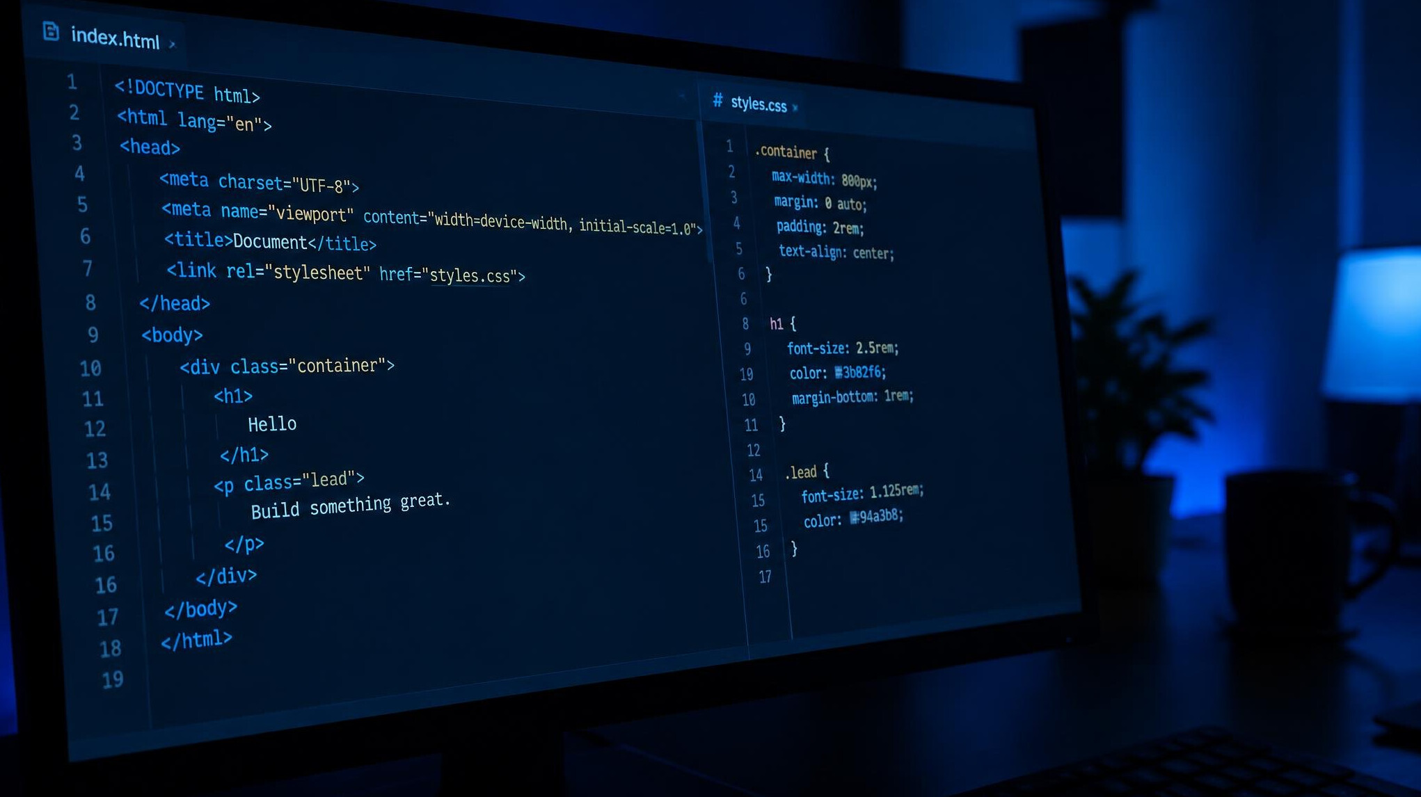 Code displayed on a computer screen in a dim room