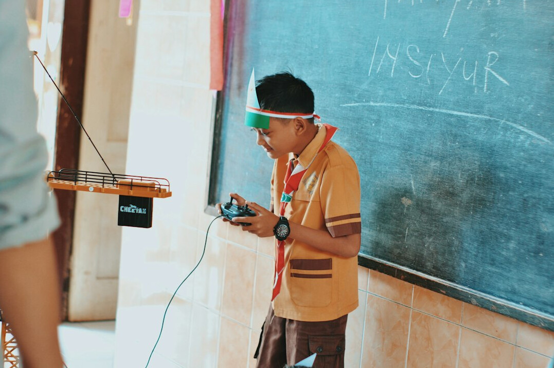 group of students in coding class